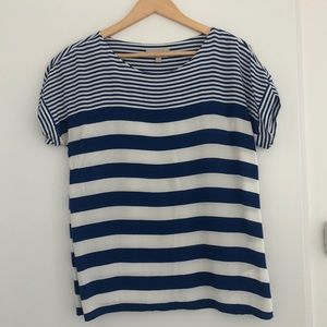 Banana Republic striped 100% rayon blouse